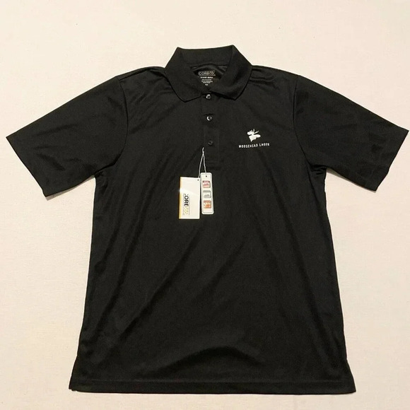 Core  365 Moosehead Lager Beer Shirt Mens Size Medium Polo Tshirt UV Protection - Picture 1 of 16